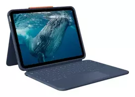 Logitech Rugged Combo 4c Touch Classic Blue iPad klaviatūros dėklas su valdymo kilimėliu