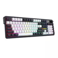 Redragon K762WB-RGB-PRO LCD pilno dydžio garsą izoliuojanti mechaninė klaviatūra - juoda