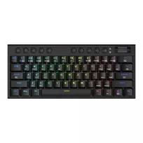 REDRAGON Horus Mini Pro 61 klavišo trijų režimų belaidė RGB žemo profilio mechaninė žaidimų klaviatūra - juoda (raudoni jungikliai)