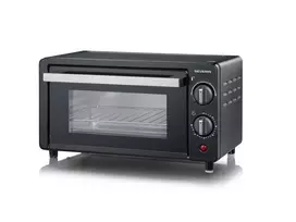 Severin TO 2062 mini orkaitė, 9 L, 800 W, su rotisserie, šepečiuotas nerūdijantis plienas/juoda