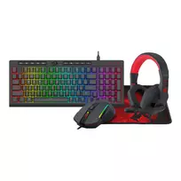 Redragon RD-S149 4-in-1 žaidimų rinkinys: RGB klaviatūra, optinė pelė, ausinės ir kilimėlis