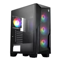 MSI MAG FORGE 130A Airflow ATX vidutinio bokšto žaidimų korpusas - juodas, grūdintas stiklas, 4x ARGB ventiliatoriai