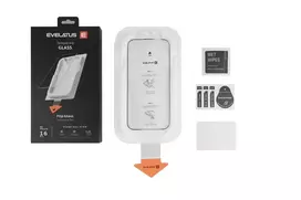 Evelatus iPhone 18 Pro Max Flip Glass Magic Easy Install Box ekrano apsauginis stiklas, juodas