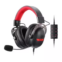 REDRAGON AURORA ausinės žaidimams per ausį su 50mm tvarkyklėmis, RGB LED, nuimamu mikrofonu - juodos