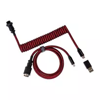 Keychron Coiled Aviator Cable – Raudonas (USB-A į USB-C, 2m, atsegamas GX12)