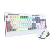 Redragon S151 laidinis RGB žaidimų klaviatūros ir pelės rinkinys - balta ir pilka