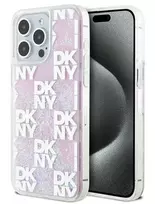 DKNY Apple iPhone 15 Pro Max 6,7 colio kietas dėklas Liquid Glitter Multilogo rožinis