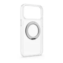 Evelatus hibridinis dėklas su MagSafe ir 360° metaliniu stovu, skirtas iPhone 17 Pro Max, permatomas