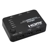 HDCVT HDS-B51 5x1 HDMI 2.0 jungiklis 4K@60Hz HDR10 Dolby Vision HDCP 2.2 18Gbps su IR nuotolinio valdymo pultu