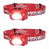 Lepro 320014-R-2 USB įkraunamas LED žibintuvėlis-galvinė lempa, 300 lm, 2 vnt.
