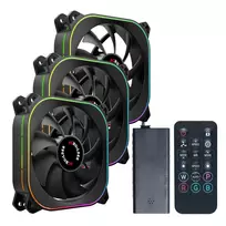 PCBuilder TORNADO CHILL ARGB 120 mm ventiliatorių rinkinys - 3 vnt., adresuojamas RGB, PWM, hidraulinis guolis, 65 CFM, 6 prievadų hub
