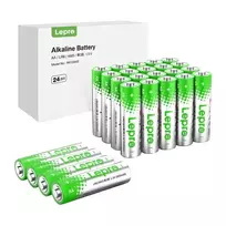 LEPRO 130002-24 AA R6 šarminės baterijos, 24 vnt. – 1,5V LR6 Mignon pirminės baterijos, 10 metų galiojimas, apsauga nuo nutekėjimo, be gyvsidabrio