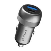 WINX POWER Fast 89W automobilinis įkroviklis – USB-C PD 67W + USB-A QC 18W, juodas