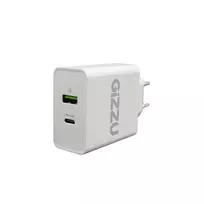GIZZU 36W USB-C PD & QC3.0 dviejų prievadų sieninis įkroviklis - baltas