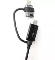 Samsung EP-DG950DBE Combo microUSB duomenų kabelis su USB-C redukcija 1,4 m juodos spalvos (Bulk)