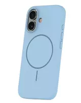 iLike Apple iPhone 16 Soft Touch Silicone dėklas su MagSafe šviesiai mėlynas