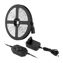 LEPRO PR4100067-WW-EU 5 m šiltai baltos spalvos LED juosta 3000K 300 LED SMD 2835 12W 1000lm su reguliavimu ir EU kištuku