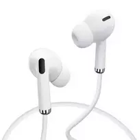 YESIDO YH33 laidiniai stereo ausinių įdėklai su mikrofonu, 3,5 mm lizdu, nesipainiojančiu plokščiu laidu, balti