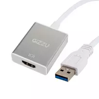Gizzu USB 3.0 į HDMI adapteris - Full HD 1080p vaizdo išvedimas, juodas