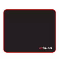 PCBuilder TRACK Small pelė kilimėlis – audinio paviršius, susiūti kraštai, neslystanti guminė bazė, 3 mm storio, juodas