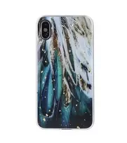 iLike Samsung Gold Glam dėklas, skirtas Samsung Galaxy A53 5G – plunksnų dizainas, permatomas su aukso akcentais