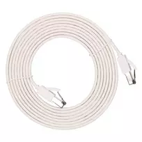 EXTRALINK LAN Patch Cord Cat.8 U/FTP 2m 40G plokščias ekranuotas vytos poros laidas, vario laidininkai, baltas