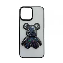 iLike Apple iPhone 13 silikoninis dėklas su Desire Bear raštu, juodas