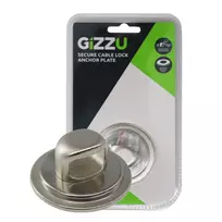 GIZZU Laptop Lock Plate – universalus apsaugos inkaras Kensington spynoms, lipnus cinko lydinys, sidabrinis