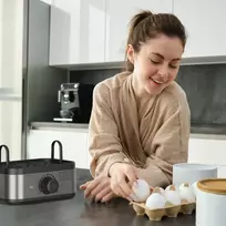 BLACK+DECKER BXKS4800E kiaušinių virimo aparatas, 400 W, 6 kiaušinių, minkšti/vidutiniškai kieti/kieti, juodos spalvos