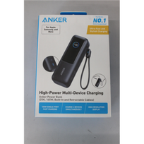 SALE OUT. Anker Zolo Powerbank | A1695H11 | 25000 mAh | Built-In USB-C and Retractable Cable) | Grey | UNPACKED, SCRATCHED ON SCREEN, MISSING INNER PACKAGING
