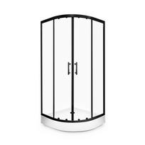 Dušo kabina Thema Lux KORFU BLACK QA098-90, pusa 90x90x195cm