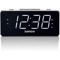 Lenco CR-18 White radijo laikrodis, 0.3W, Mono 1.0, 1.8", FM radijas, LED ekranas, metalas/plastikas, baltas