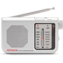 AIWA RS-55/SL kišeninis radijas, FM 88–108 MHz, AM 530–1600 kHz, 57 mm garsiakalbis, 3,5 mm ausinės, 2×AA, pilkas