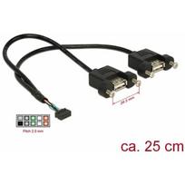 Delock USB zew. - USB wew., 0.25m, Black (84832) | 84832 | 4043619848324