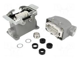 Connector: HDC | male + female | S-E | PIN: 10 | 10+PE | size 10B | angled