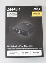SALE OUT. Anker Prime Charging Base for Power Bank, 100W | A1902311 | Black | UNPACKED, DAMAGED PACKAGING, SCRATCHED