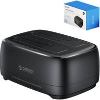 Stacja dokująca Orico 2 dyski SATA 2,5/3,5'' HDD/SSD, klonowanie, USB-C 5Gbps (DD28C3-C-EU-BK-BP) | DD28C3-C-EU-BK-BP | 6954301127826