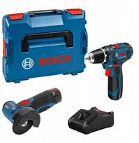 Bosch Powertools 12V Profi Set GSR 12V-15, GWS 12V-76 Combo Kit (blau, 2x Li-Ionen Akku 2,0Ah, L-BOXX) | 0615990N2U | 4059952686981