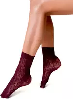 Moteriškos raštuotos kojinės Rosa Stile Bordo