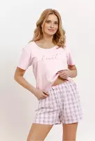 Pižama rožinė medvilninė su šortais miegui Taro