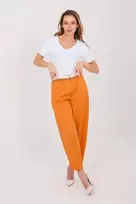 Moteriškos kelnės su diržu oranžinės spalvos