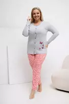 Pink Moteriška pižama ilgomis rankovėmis Plus Size Forever Rožinė