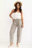 Lininės carrot kirpimo kelnės Italy Moda