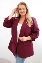 Moteriškas Plus Size švarkas, juodosios slyvos spalvos