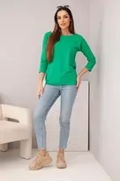 Moteriška palaidinė su laivelio formos iškirpte, žalia