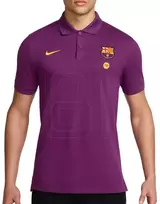 Polo marškinėliai vyrams violetiniai medvilniniai FC Barcelona Nike
