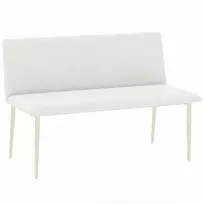 Valgomojo suolas su paminkštintu atlošu, kreminės baltos spalvos, 120 x 61,5 x 85 cm
