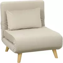 Miegamasis fotelis 3-in-1, su 6 padėčių atlošu, smėlio spalvos, 72 x 78 x 79 cm