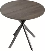 Valgomojo stalas su X formos kojomis, apvalus, rudas, Ø80 × 75 cm