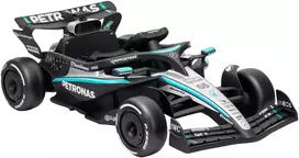 Elektrinis kartingas vaikams, licencijuotas Mercedes-AMG PETRONAS F1, su ličio akumuliatoriumi, juodas, sidabrinis ir mėlynas, 123 × 66 × 39 cm